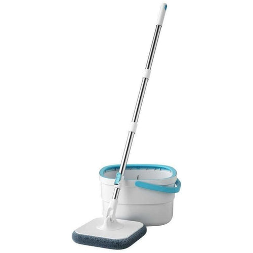 Spin Mop and Bucket, Mop and Bucket Set for Home 360 Mopping Floor Tool, Mop Bucket Set with 2 Pieces Cloth Microfiber Mop Tool Dry Wet Floor Mopping System